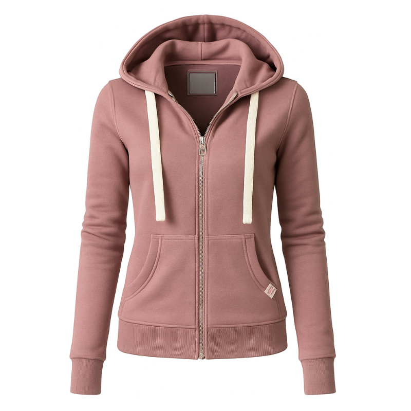 Women's Zip-Up Hoodie with Kangaroo Pockets