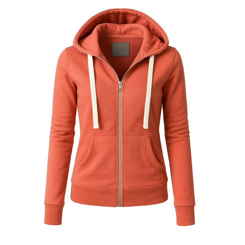 Women's Zip-Up Hoodie with Kangaroo Pockets