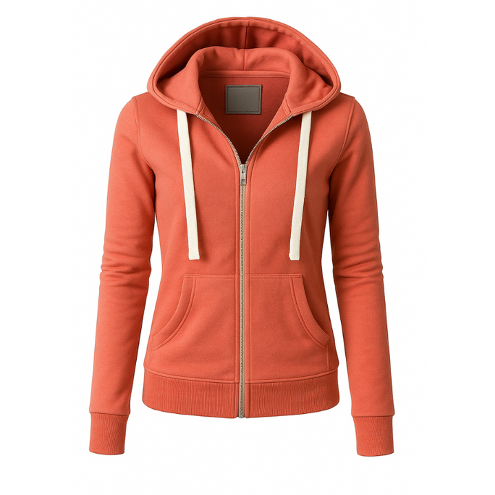 Women's Zip-Up Hoodie with Kangaroo Pockets