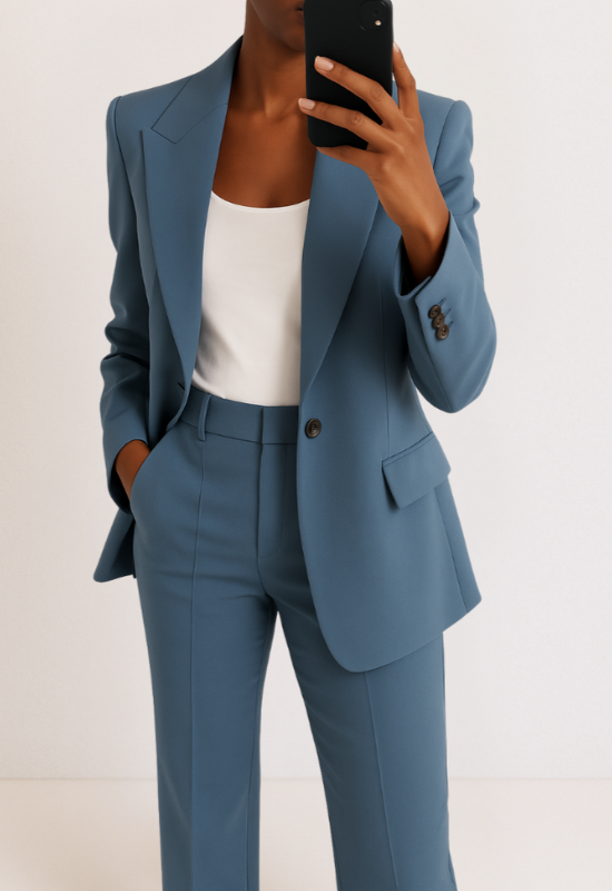 Womens Pantsuit Set - Blazer and Trousers Formal Business Wear