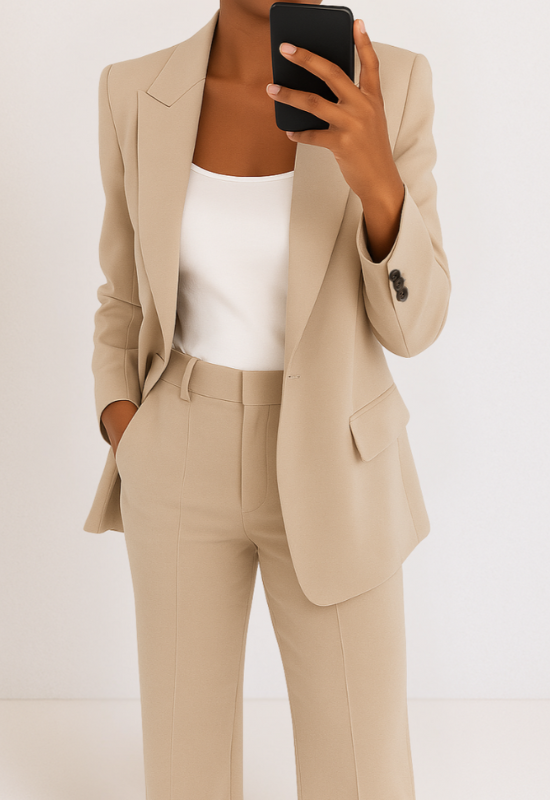 Womens Pantsuit Set - Blazer and Trousers Formal Business Wear