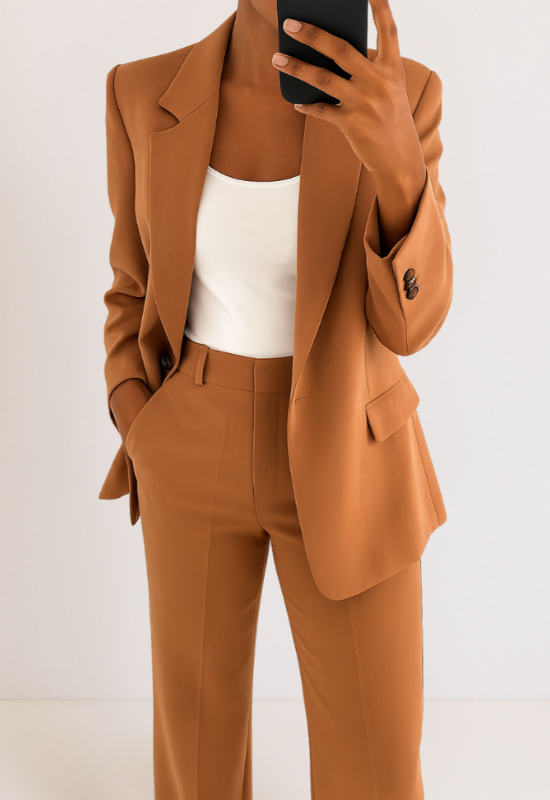 Womens Pantsuit Set - Blazer and Trousers Formal Business Wear