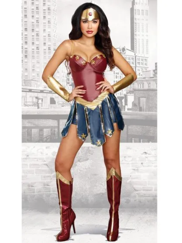 Womens WonderWomen Deluxe Super Hero Halloween Costume
