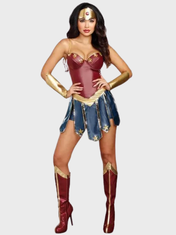 Womens WonderWomen Deluxe Super Hero Halloween Costume