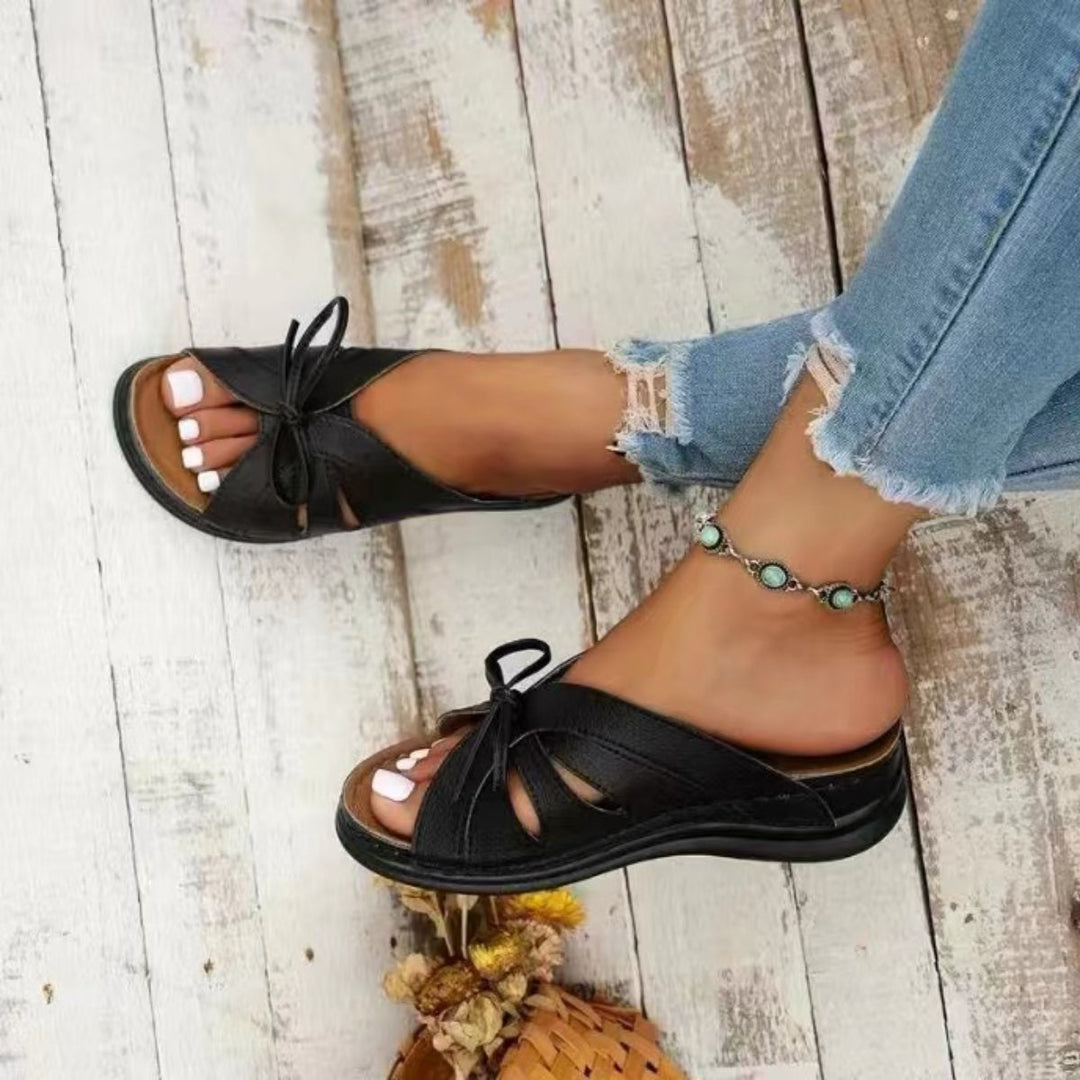 Naomi | Women's Tied Open Toe Low Heel Sandals