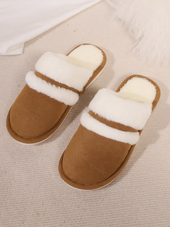 Isabelle | Women's Contrast Faux Fur Round Toe Slippers