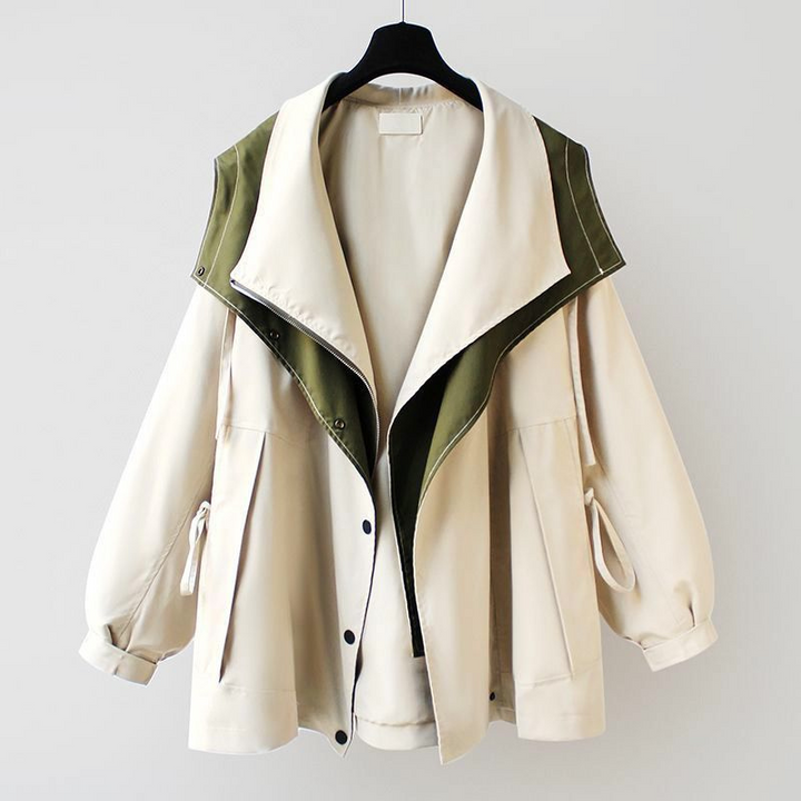 Women’s Two-Tone Asymmetrical Jacket – Stylish Layering Outerwear